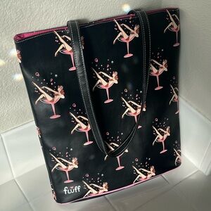 (Brand New) Martini Pin Up Tote Faux Black Leather